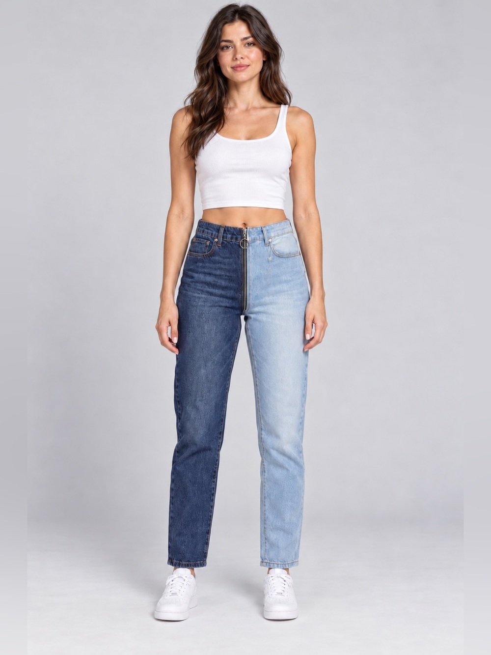 NWT (see desc.) REVICE Yin Yang Crops Tokyo Wash Two Tone Zip Jeans Size 30
